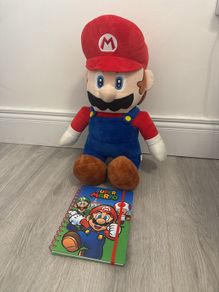 Large Super Mario plush and Notebook