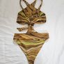 Oh Polly Gold Marble Print Cutout Swimsuit Image 8