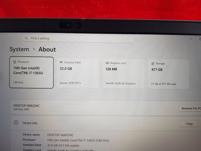 Dell Latitude 5440, i7 Cpu (13th gen), 32 GB Ram, 512 GB Storage (SSD)