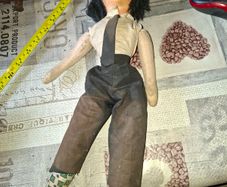 Antique Papier-Mache Character Doll, likely dating from the 1920s to 1940s