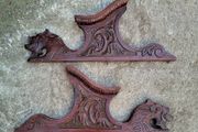 Antique pair of mahogany wood carvings