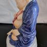 Ceramic Laughing Buddha Lamp Base Blue Robe Budai Hotei Vintage 20cm Image 5