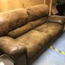 Brown Leather Two-Seater Sofa Image 6