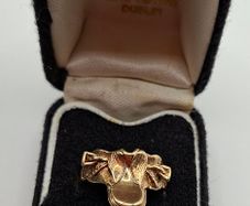 Vintage 9ct yellow gold saddle ring size Q