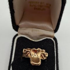 Vintage 9ct yellow gold saddle ring size Q