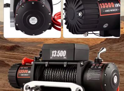 New winch recovery trailer 6 tone 13500 LBS  Wired Car Winch for ATV/UTV SUV Truck Towing Off-Road