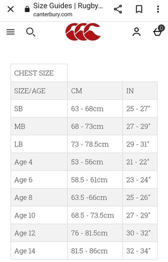 Canterbury protection top, child size