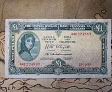 1 Pound Lady Lavery 25/10/55 IRISH NOTE