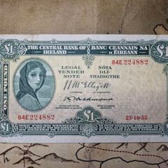 1 Pound Lady Lavery 25/10/55 IRISH NOTE