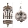 BRAND NEW Vintage country ball nature wooden bead pendant lights 220V led hanging lamp Image 3