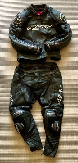 RST Tractech Evo 3 leather motorcycle jacket and pants