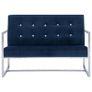 2-Seater Sofa with Armrests Blue Chrome and Velvet Image 8