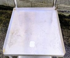 Stainless Steel 2 Tier Table On Caster Wheels With Handle
