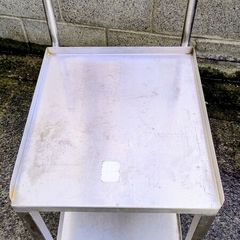 Stainless Steel 2 Tier Table On Caster Wheels With Handle