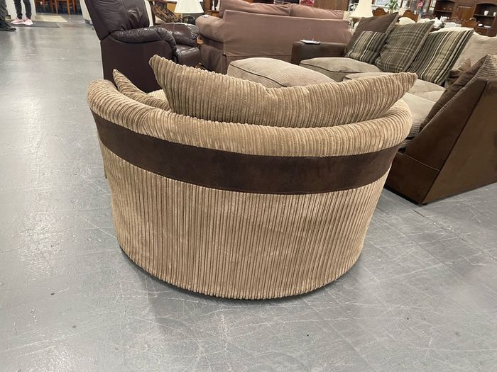Swivel Cuddle Chair and Footstool