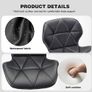 Bar Stools Set of 2 Bar Chairs,Modern Height Adjustable Kitchen Stools With Backs, Swivel Faux Leather Kitchen Island Chairs(All Black) Image 4