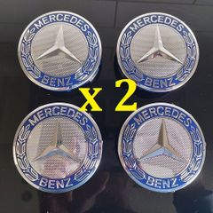 (x 2 sets) Mercedes Centre Caps (Blue) FREE POST