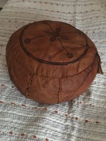 Vintage Moroccan ethnic pouffe