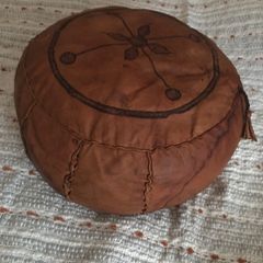 Vintage Moroccan ethnic pouffe