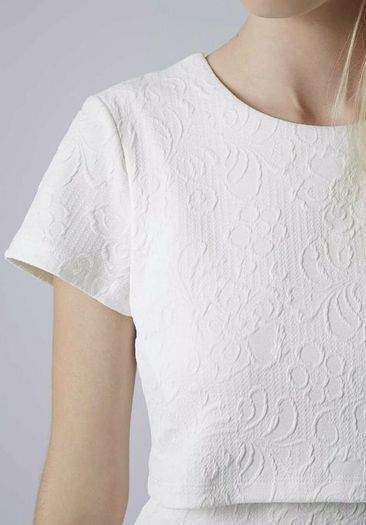 Topshop Ladies White Jacquard Skater Dress With Side Cut Outs UK8 Payment By REVOLUT or PAYPAL
