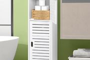 Bathroom Storage Unit,Home Storage Furniture,Freestanding DIsplay Cabinet with Shelf and Door for Bedroom Kitchen Office Hallway,White