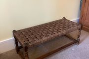 Antique Woven Footstool