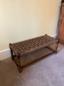 Antique Woven Footstool