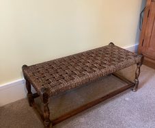 Antique Woven Footstool