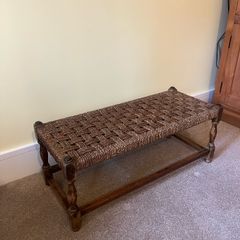 Antique Woven Footstool
