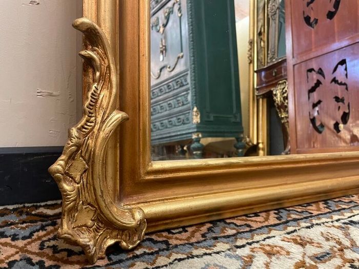 SALE ! Was 795 Now 630 ! Grand French Style Gilt Mirror with Cherub & Plaques
