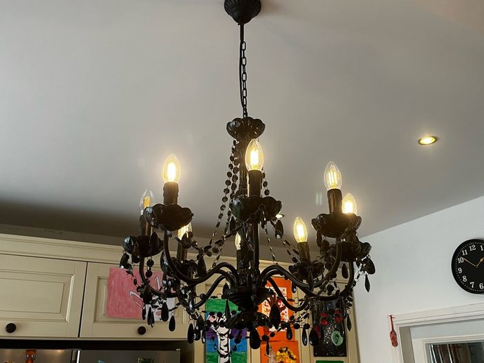 Two stunning black chandeliers