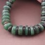 Vintage Tire Shape Jade & Bone Beads Necklace 24 inches Image 2