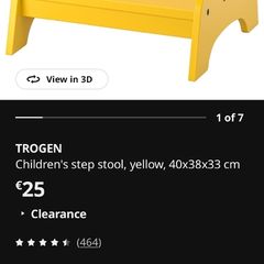 Ikea trogen kids baby step yellow