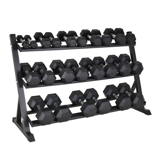 Hex Dumbbells 2.5kg - 30kg + Rack (Full Set)
