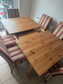 Pine table with 6 chairs