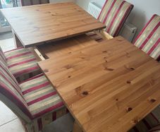 Pine table with 6 chairs
