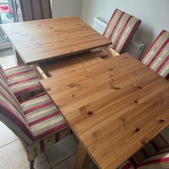 Pine table with 6 chairs