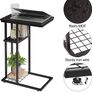 C Shaped End Table Set of 2 with Stable Metal Frame Image 3