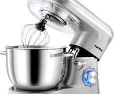 Stand Mixer, 6.5 QT Kitchen Mixer, Electric Food Mixers with Bowl Dough Hook, Wire Whip & Beater, 1 Layer Silver Painting 6.2L MULTIPLE COLOURS AVAILABLE (FREE POSTAGE)
