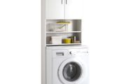 FMD Washing Machine Cabinet with Storage Space White