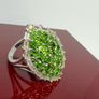 Silver Chrome Diopside & White Topaz Halo Ring Image 2