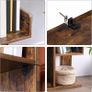 Rustic Industrial Bookcase Display Shelf 140cm Image 3