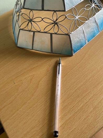 Ceiling Light Shade- Blues And Silver. In Great Condition.