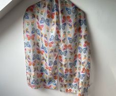 Vibrant Butterfly Print 100% Silk Scarf / Lightweight Shawl