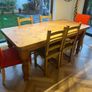 Country style solid wood kitchen table and 6 chairs Image 5