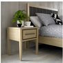 Bedside Locker - Bentley Designs Rimini Aged Oak & Weathered Oak 1 Drawer Nightstand Image 2
