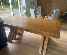 Oak veneer dining table