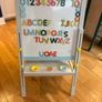kids easel floor standing magnetic white and black board Image 6