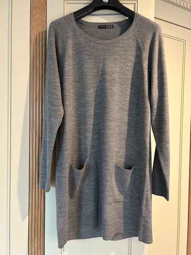 Grey knitted jumper dress 14