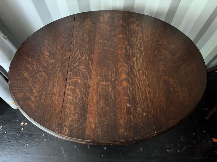 Vintage Oak Barley Twist Gateleg Drop-Leaf Table (c. 1920s)